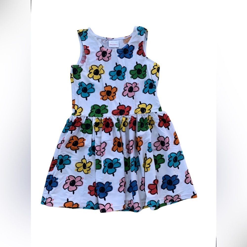 Hanna Andersson Size 150, 12, Colorful Cartoon Drawn Flowers Tank Dress